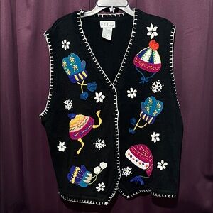 Vintage B.P. Design Winter Embroidered Women's Vest